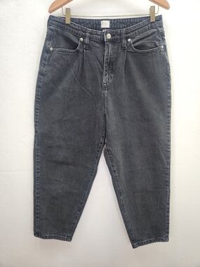 A New Day High-Rise Pleated Barrel Jeans in Washed Black - Tapered Balloon Leg"
